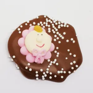 Geboortechocolade - meisje melk/roze