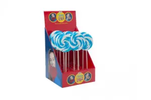 Spiraal lolly blauw 9 cm - per stuk.
