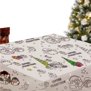 Kleur je eigen kersttafelkleed.