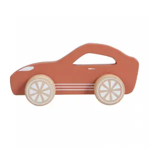 Houten sport auto roestkleur - Little Dutch