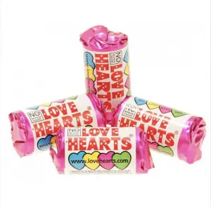 Snoep - love hearts rol prijs per stuk 10 gram