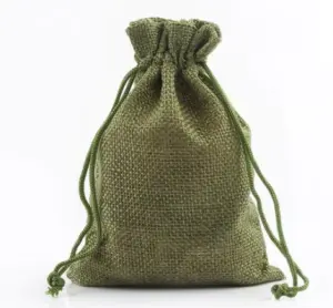 Jute zakje afmeting Ca 10x14 kleur groen