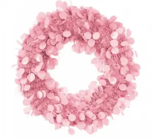 Deurkrans roze 45cm brandvertragend