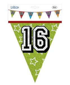 Vlaggenlijn jarig 16 jaar