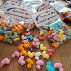 Dextrose snoepeendjes per zakje met gepersonaliseerde tekst 