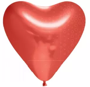 Hart-ballon ROOD latex 6-stuks 30 cm