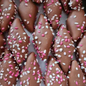 Geboorte spekjes met roze muisjes 5-stuks