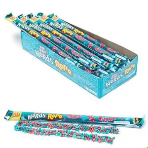 Nerds Rope snoepstaaf roze-blauw 25cm prijs per stuk