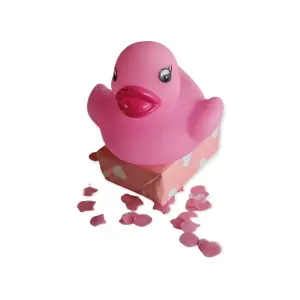 Geboorte traktatie meisje Roze badeendje met rozijntjes