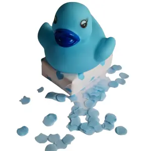 Geboorte traktatie jongen Blauw badeendje met rozijntjes