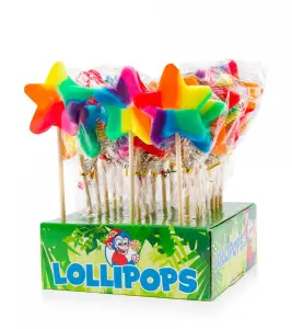 Lolly pop regenboog ster lolly 7cm