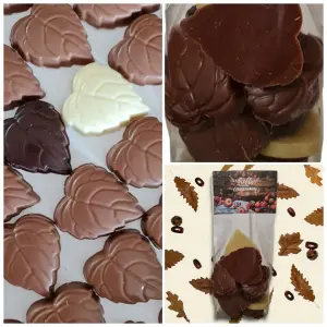 Herfst chocolade blaadjes