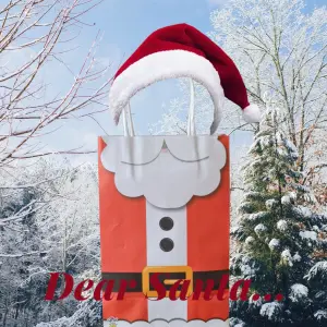 Kerstman tasjes papier afmeting 14x21x7cm