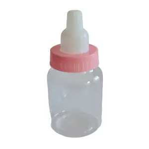 Babyflesje ROZE zelf te vullen met snoepjes voor kraamfeest, geboorte, gender reveal ed. 