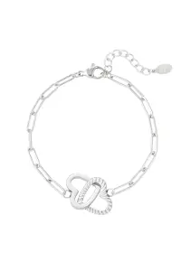 Zilverkleurige Armband met Verstrengelde Harten - Elegante Samensmelting van Liefde en Design
