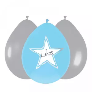 Ballonnen blauw-grijs met ster