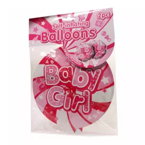 Zelf opblaasbare ballon roze 2 stuks