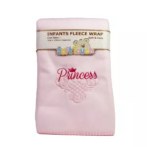 Fleece deken roze geborduurd princess