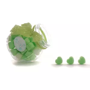 Suikerklontjes in Hartvorm - Groen in glazen potje