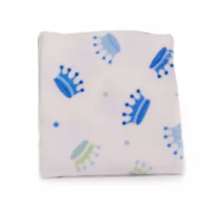 Soft Touch couveuse deken/omslagdoek - blauw kroon