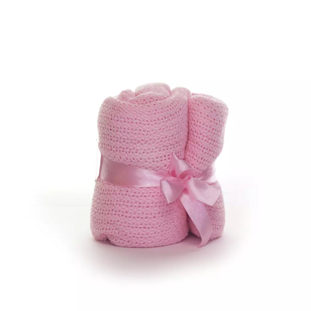 Soft Touch katoenen wieg deken - roze