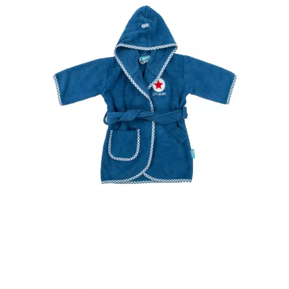 Lief! lifestyle badjas donkerblauw 1 - 2 jaar