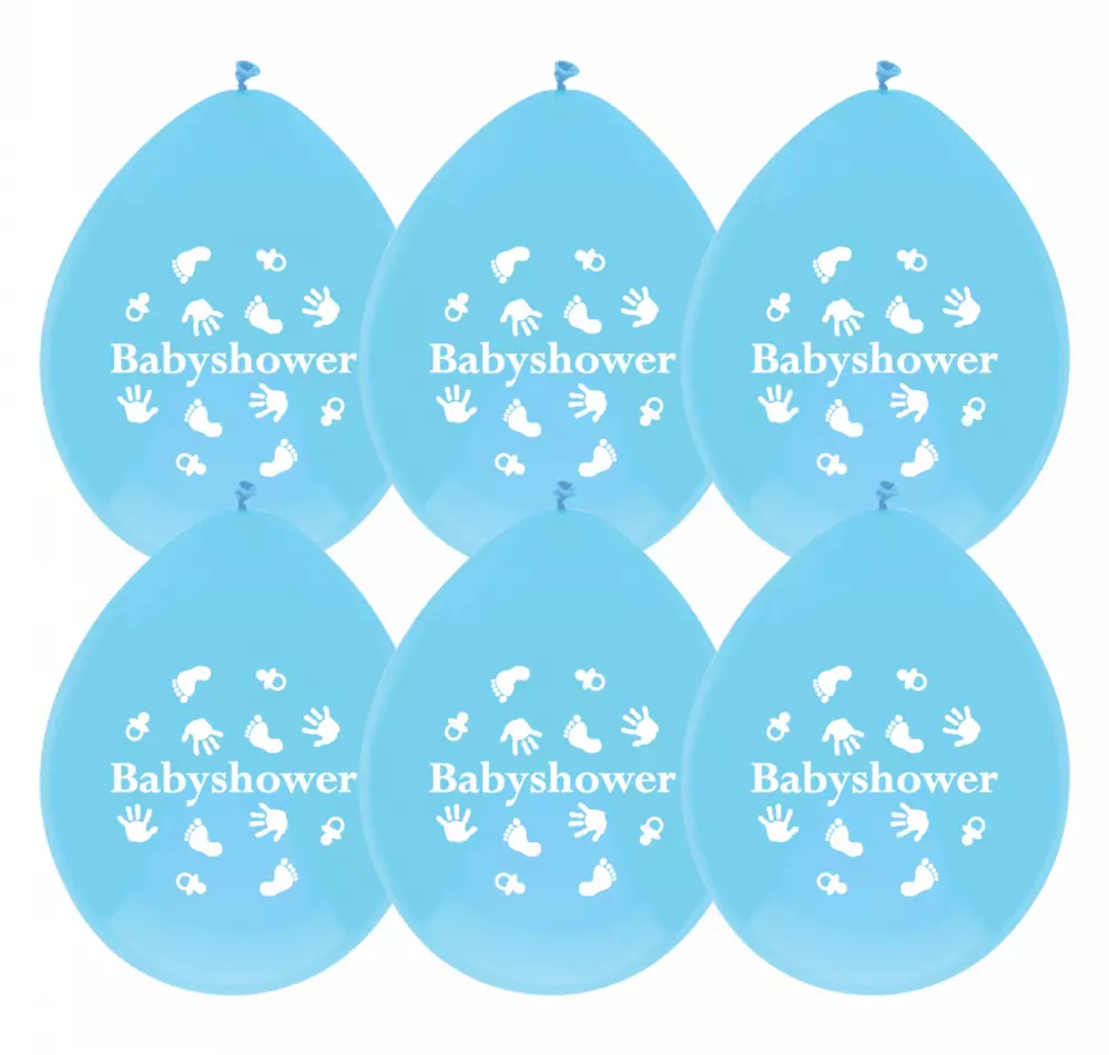 Babyshower - ballon blauw 6 stuks