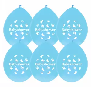 Babyshower - ballon blauw 6 stuks