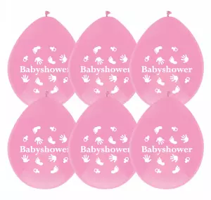 Babyshower - ballon roze 6 stuks