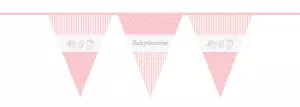 Babyshower - vlaggenlijn roze 10 meter