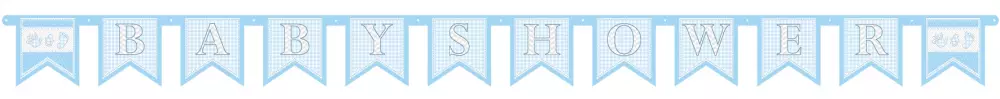 Babyshower - letterslinger blauw