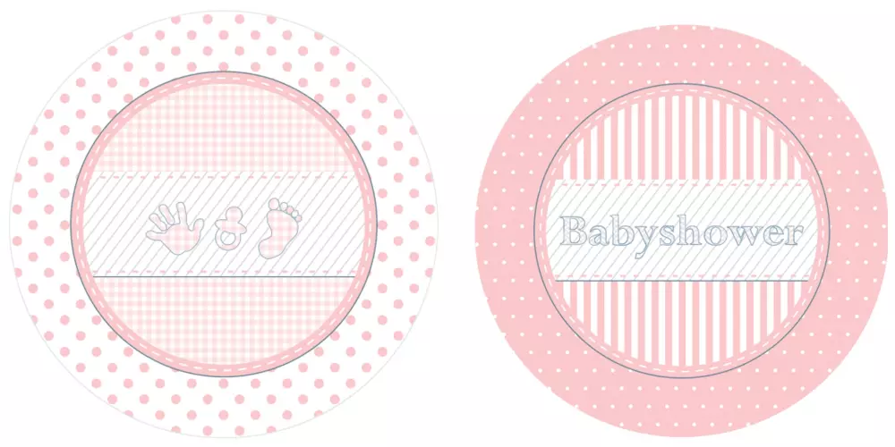 Babyshower - bordjes roze 8-stuks