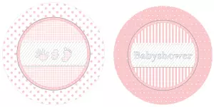 Babyshower - bordjes roze 8-stuks