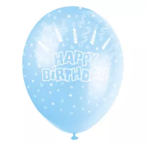 Happy birthday ballon blauw 5 stuks