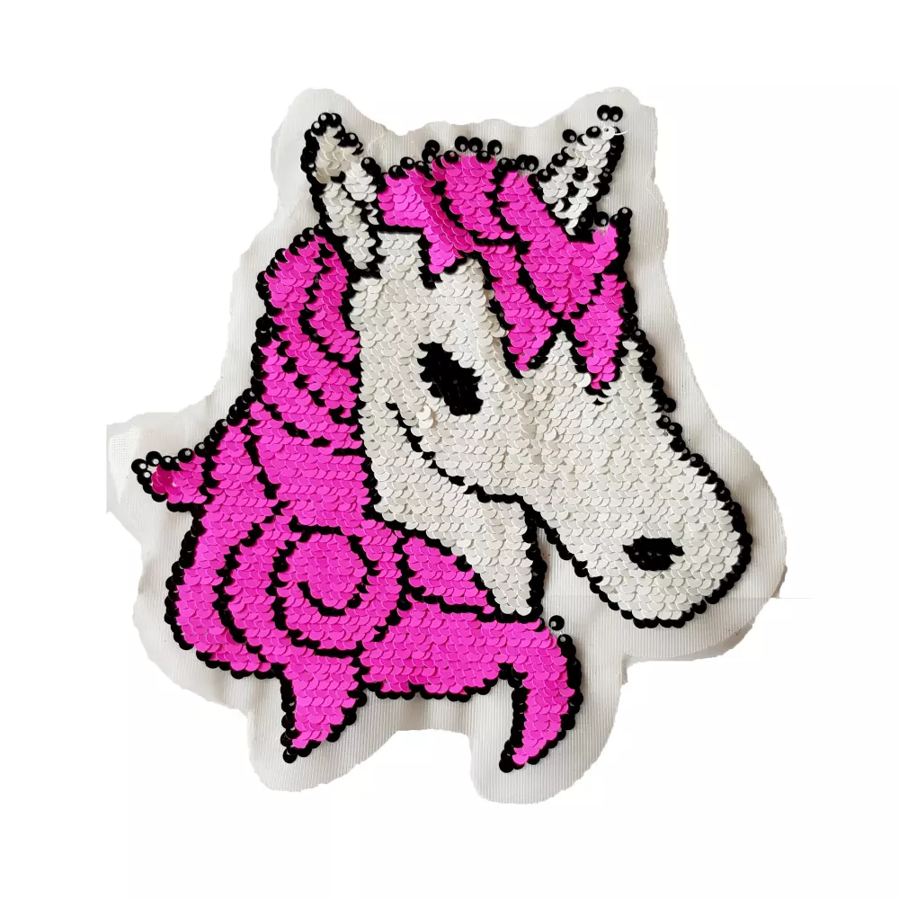 Magische Omkeerbare Unicorn Applicatie: Wit-Roze & Zilver-Wit - Perfect voor Personalisatie