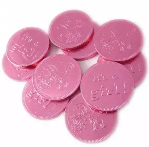 Babymunt -roze melkchocolade  prijs per stuk