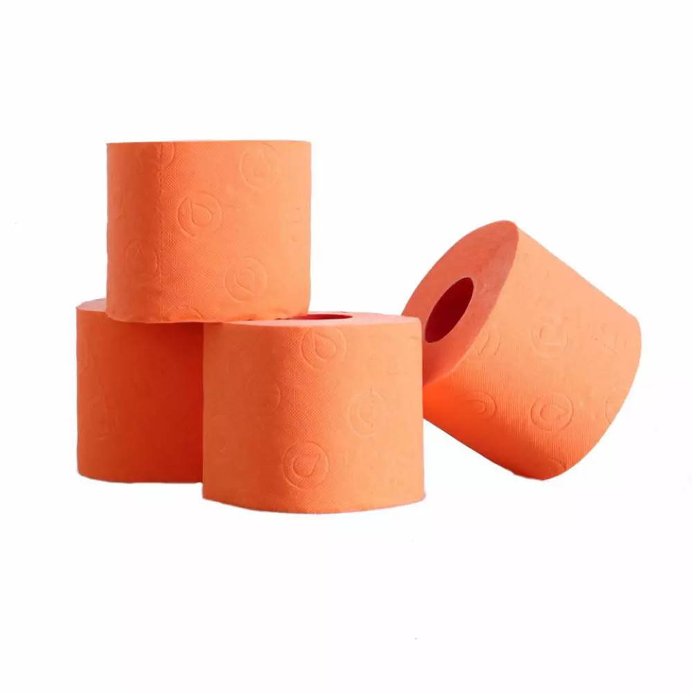 Gekleurde rol toiletpapier oranje prijs is per stuk