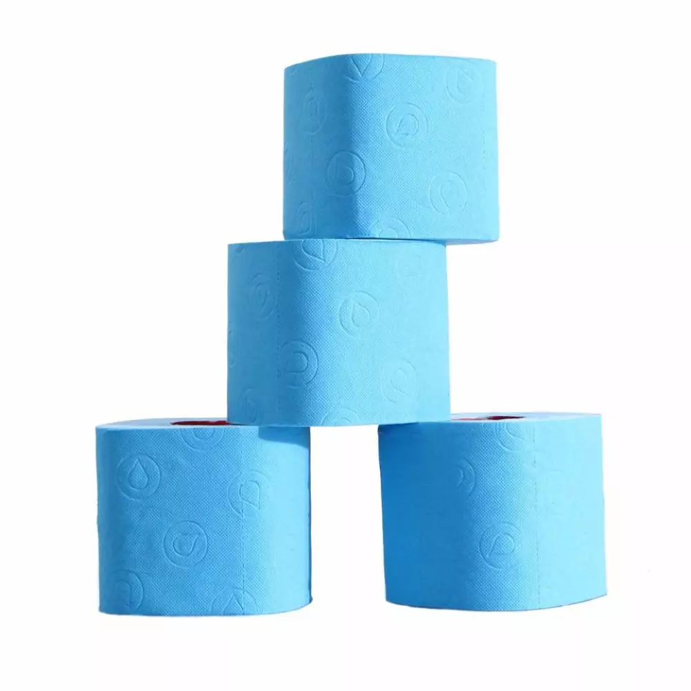 Gekleurde rol toiletpapier blauw prijs is per stuk