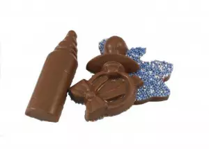 Geboorte chocolade blauw per stuk
