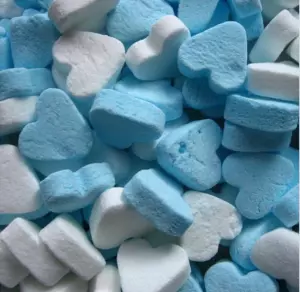 Mini hartjes blauw/wit (pepermuntsmaak) - 100 gram