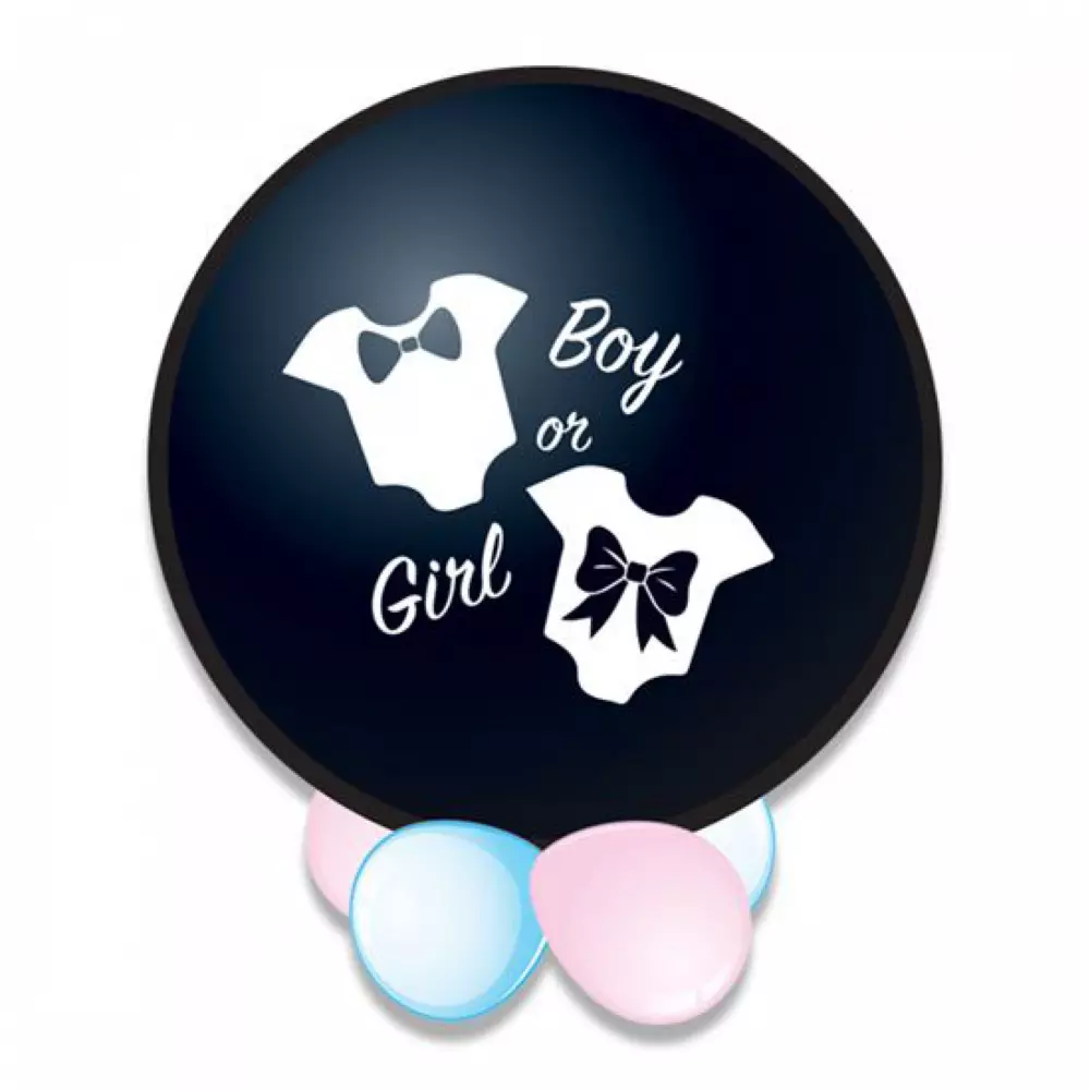 Gender Reveal feestartikelen Ballon Girl 61 cm inclusief roze confetti