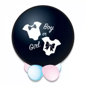 Gender reveal feestartikelen Ballon Boy 61cm inclusief blauwe confetti