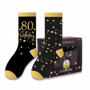 Verjaardag sokken  80 jaar goud (2 paar)