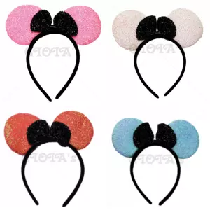 Diadeem-Mickey oren kleur BLAUW (ook te verkrijgen in wit,roze en mandarijnrood)