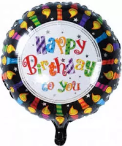 Folie ballon rond HAPPY BIRTHDAY 45cm