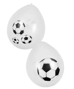 Witte voetbal ballonnen 25 cm doorsnede 6 stuks