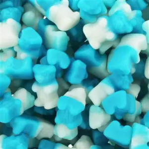 Jellybeertjes blauw en wit - 100 gram HALAL