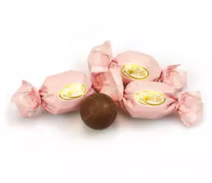 Rovelli chocolade bal - roze wikkel - per stuk