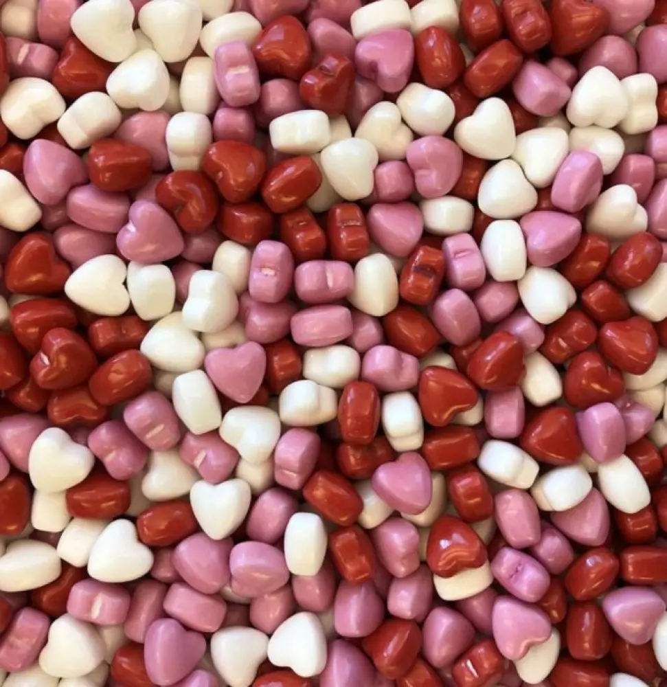 Roze, Rood & Witte Hartjes van Dextrose: Een Zoete Verrassing voor Elke Gelegenheid! 🍬💞 100 gram