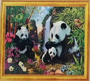 Diamond Painting drie pandaberen 20 x 30 cm